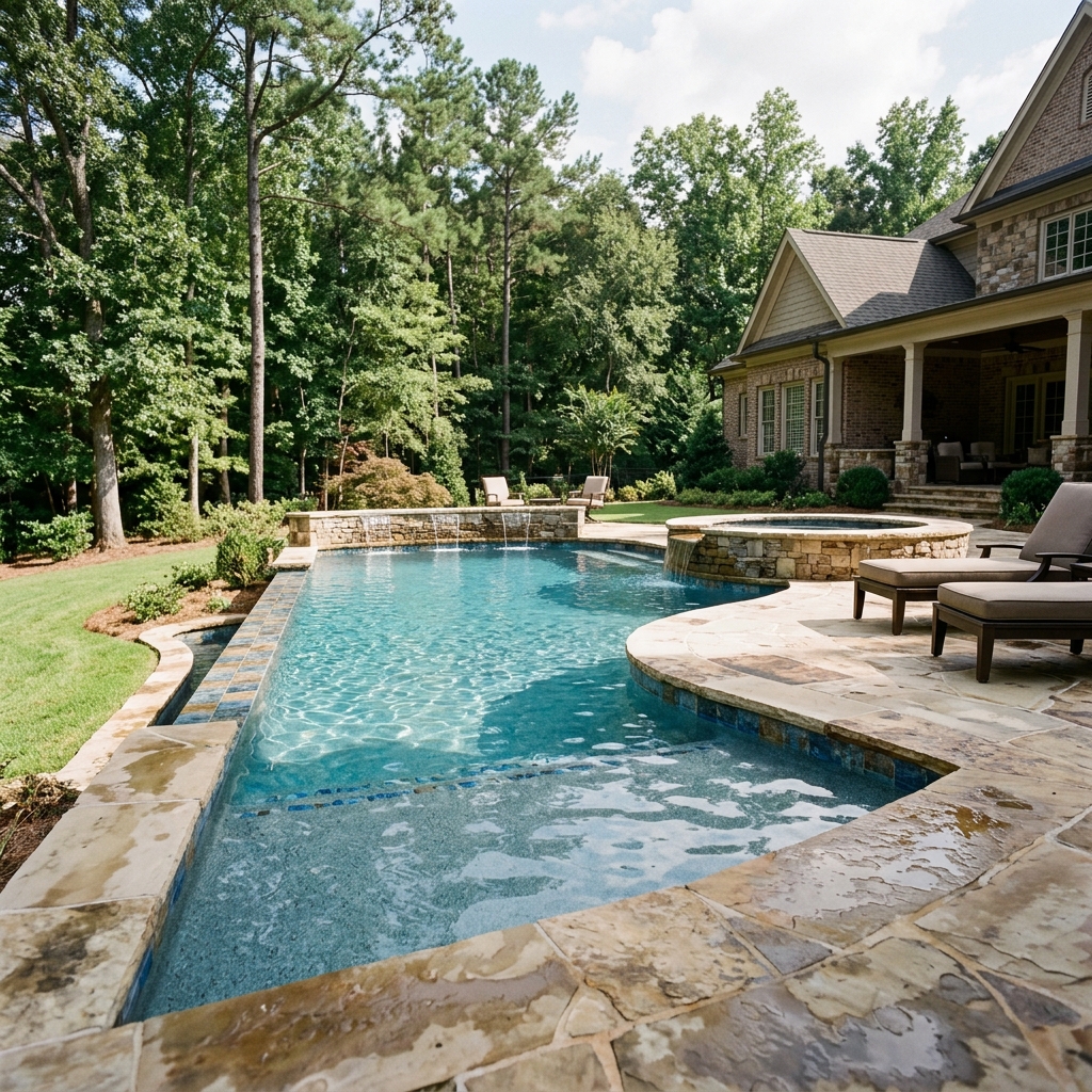 Custom Pool Builder in Suwanee, GA: Backyard Resorts for The River Club & Edinburgh